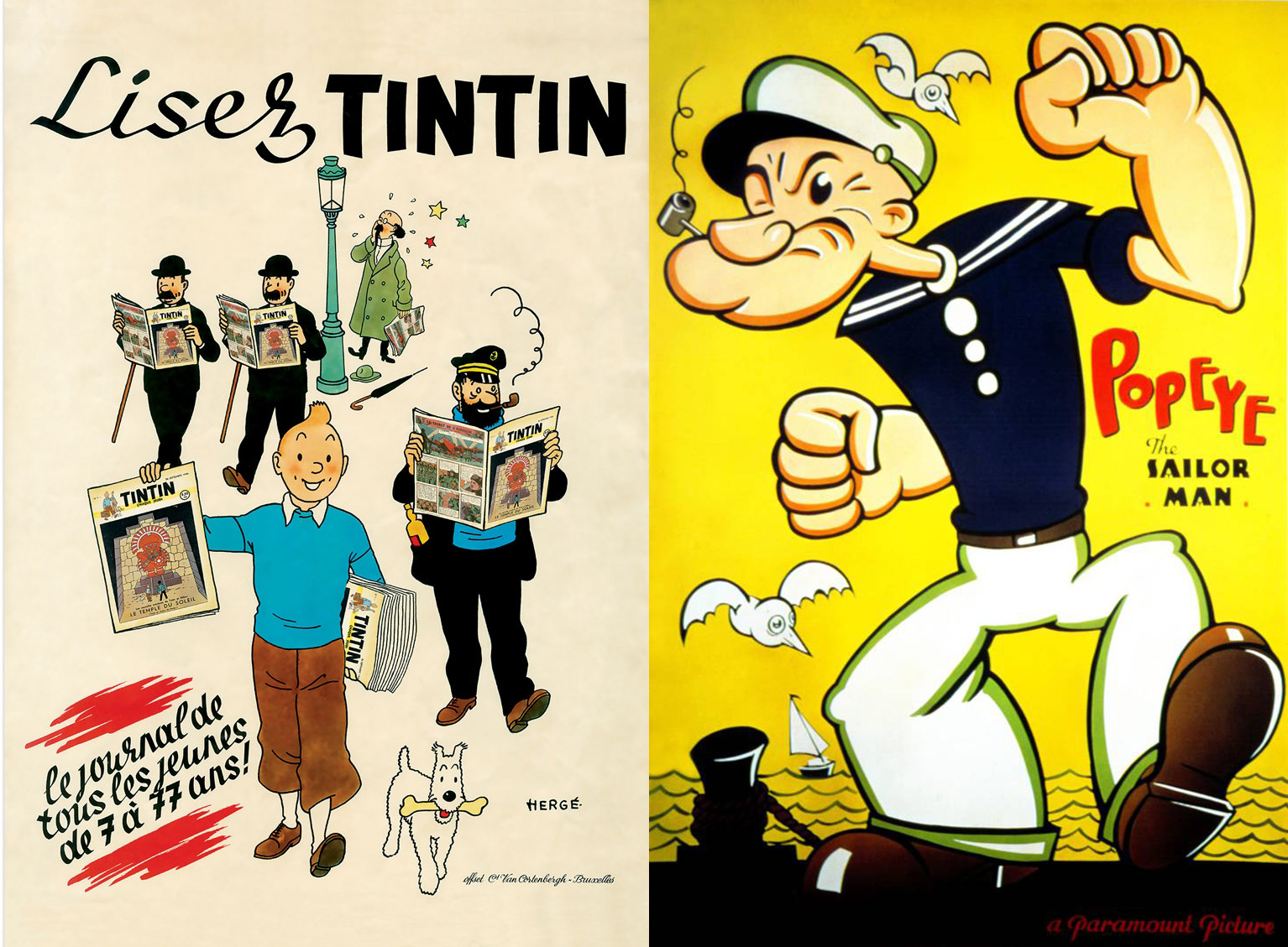 POPEYE-TINTIN-TURNING-90-AND-FABULOUS-CARTOON-ANNIVERSARY