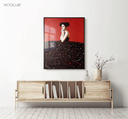 PICTOCLUB Painting Photographs - THOUGHTFUL RED MENINA - Alfredo Palmero